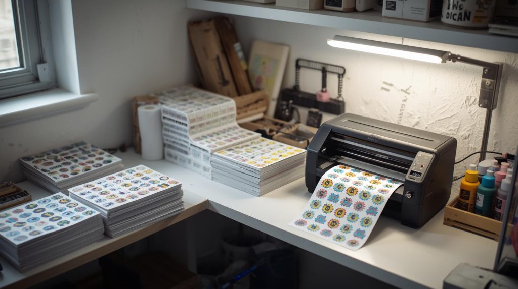 small home based sticker printing factory.